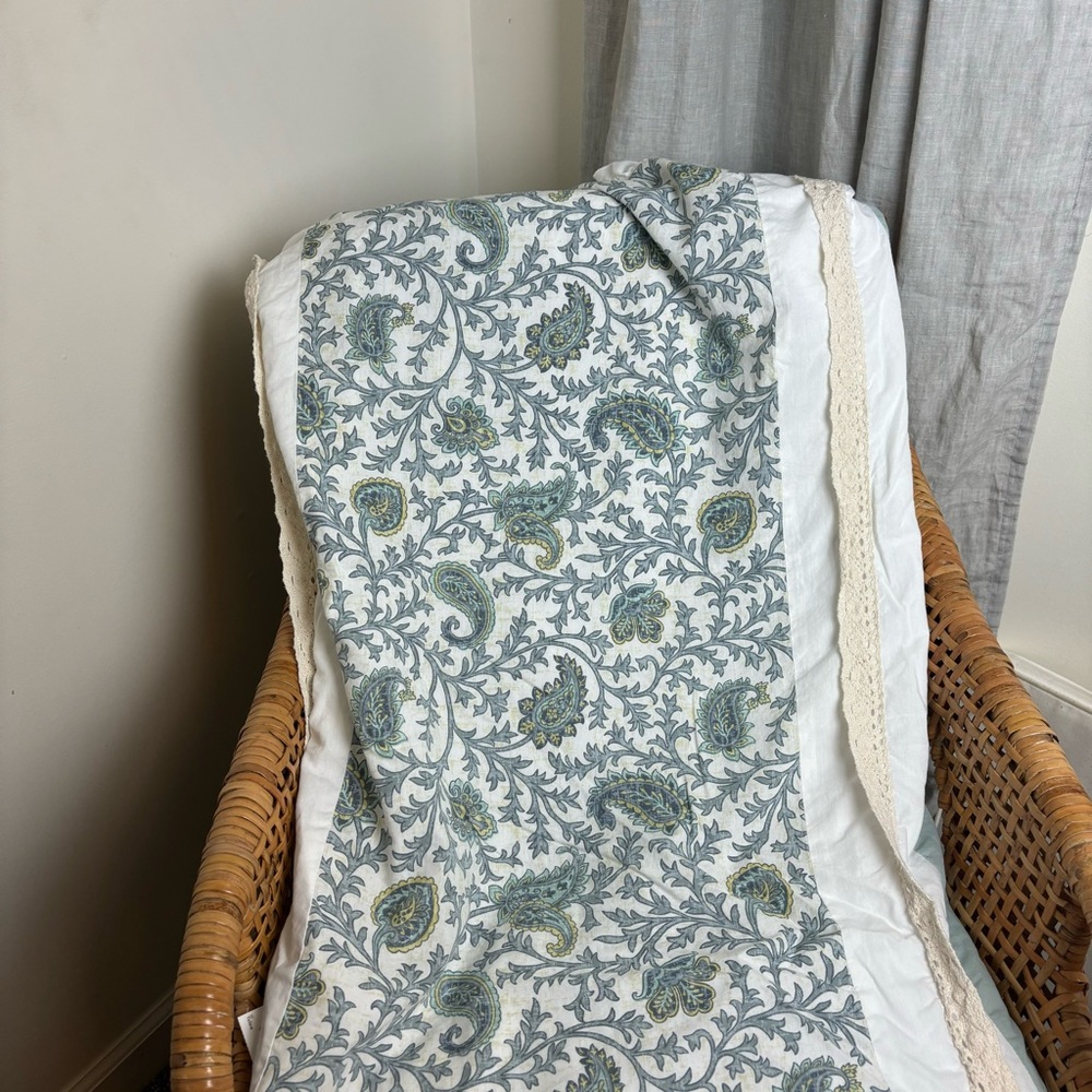 Madison Park-Stella-duvet cover-color block mint paisley print/bonus sha… - Picture 2 of 15